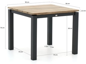 Bellagio Lagundo dining tuintafel 90x90cm