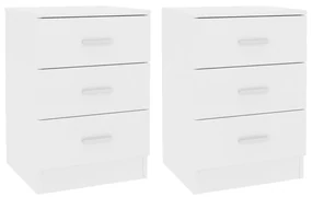 vidaXL Nachtkastjes 2 st 38x35x56 cm bewerkt hout wit