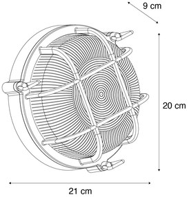 Buiten wand- en plafondlamp antiek goud rond IP44 - Noutica Industriele / Industrie / Industrial E27 IP44 Buitenverlichting