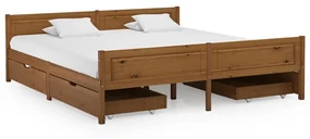 vidaXL Bedframe met 4 lades massief grenenhout honingbruin 180x200 cm