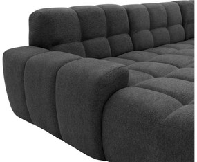 Goossens Excellent Bank Kubus - 30 X 30 Cm Stiksel antraciet, stof, 1,5-zits, modern design met chaise longue links