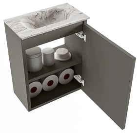 Mondiaz Ture DLux toiletmeubel 40cm smoke met wastafel glace midden zonder kraangat