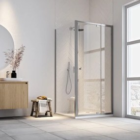 Sealskin Hooked draaideur 90x90cm met zijwand 6mm veiligheidsglas chroom CCX160906265100
