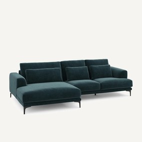 XL hoekbank links in chenille fluweel, MARSILE