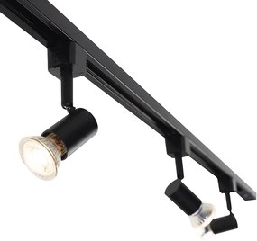 Modern railsysteem met 3 spots zwart 1-fase  - Iconic Jeany