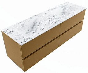 Mondiaz Vica DLux badmeubel 150cm oro 4 lades met wastafel glace dubbel zonder kraangat