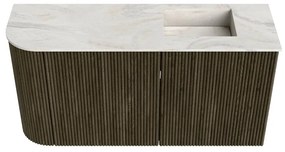 Mondiaz Joya DLux 80cm toiletmeubel ronding links shadow met wastafel faye rechts zonder kraangat ostra