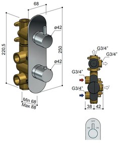 Hotbath Buddy/Laddy Inbouw Douche Thermostaat Verticaal Geborstekd Nikkel B051