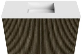 Mondiaz Joya 60cm toiletmeubel shadow met wastafel faye midden zonder kraangat talc