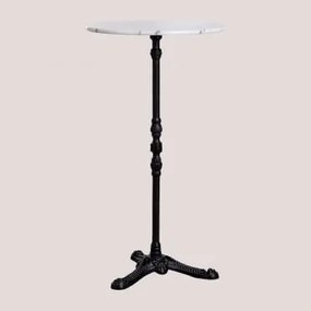 Roma Marmeren Hoge Bartafel Wit Marmer & Rond & Zwart - Sklum