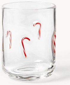 Mondgeblazen waterglazen Candy, 4 stuks