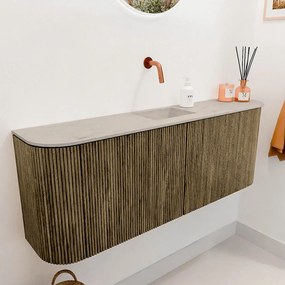 Mondiaz Joya DLux 115cm toiletmeubel ronding links/rechts dusk met wastafel faye midden zonder kraangat opalo