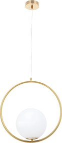 Plafondlamp Hangende Glazen Bol Wit Goud G109-1W Gold