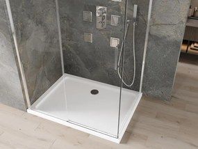 Mexen Omega schuifbare douchecabine 120 x 70 cm, transparant, chroom + Flat douchebak - 825-120-070-01-00-4010