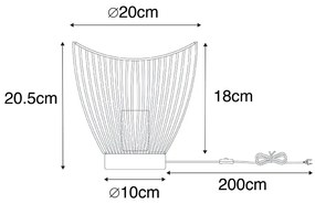 Moderne tafellamp zwart 20 cm - Pua Design, Modern E27 rond Binnenverlichting Lamp