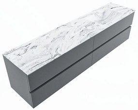 Mondiaz Vica DLux badmeubel 200cm plata 4 lades met wastafel glace rechts zonder kraangat