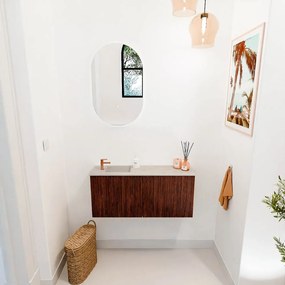 Mondiaz Joya DLux 90cm toiletmeubel ruby met wastafel faye links 1 kraangat opalo