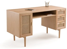 Bureau dubbele kast in gefineerd eiken en rotan, Loris