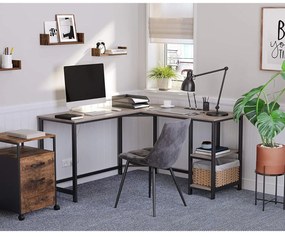 Nancy's Lenox Hill Bureau - Werktafel - Kantoortafel - Bureaus - Grijs/Zwart - 138 x 138 x 75 cm