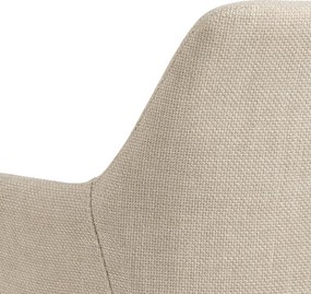 VERA Beige (stof Basel 24) - MODERNE KUIPVORMIGE GESTOFFEERDE STOEL VOOR WOONKAMER / LOFT