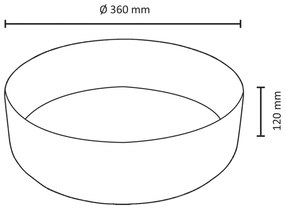 Differnz Mira waskom 36cm keramiek wit