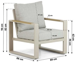 Tuinstoel Aluminium/Polywood (teakfinish) Taupe-naturel-bruin Lifestyle Garden Furniture Lezo
