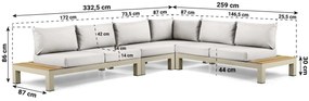 Loungeset 6 personen Aluminium/Teak Taupe Lifestyle Garden Furniture Vittoria