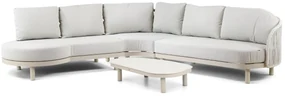 Hoek loungeset 5 personen Aluminium/rope Taupe Santika Furniture Santika