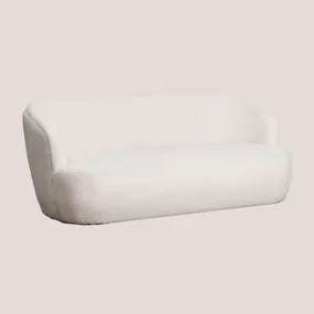 3-zits Chenille Bank Misael Chenille White - Sklum