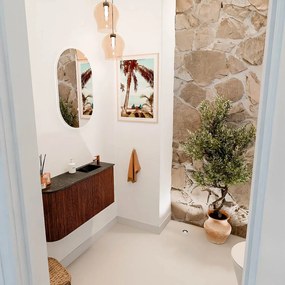 Mondiaz Joya DLux 80cm toiletmeubel ronding links ruby met wastafel faye rechts 1 kraangat lava