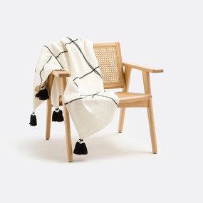 Plaid afgewerkt met pompons, Makeba