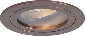 Set van 6 moderne inbouwspots donker brons draai- en kantelbaar IP44 - Chuck