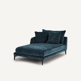Longchair van fluweelmix, MODERNISTE, ontwerp Emmanuel Gallina