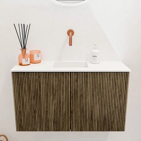 Mondiaz Joya 70cm toiletmeubel dusk met wastafel faye midden zonder kraangat talc