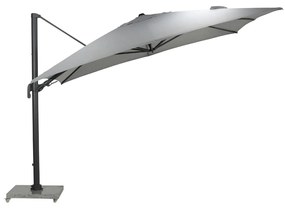 Garden Impressions Hawaii Big Pole zweefparasol 350x350 cm - donker grijs frame - licht grijs doek