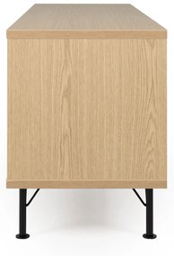 Tenzo Flow Tv-meubel Eiken Mat Zwart - 164x44x60cm.