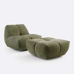 Poef, dik fluweel, L83 cm, Nuria