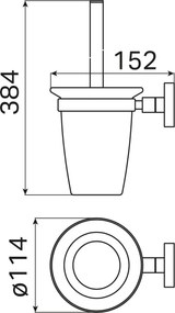 Haceka Kosmos Closetborstelgarnituur 11,4x15,2x38,4 cm RVS Geborsteld