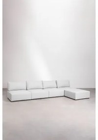 4-delige Modulaire Bank Met Kata Poef Crème Beige - Sklum