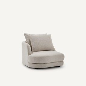 Halve bank links, afgerond, modulair, van tweed, TIBERIO