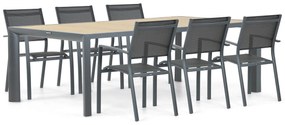 Tuinset 6 personen 240 cm Aluminium/textileen Grijs Lifestyle Garden Furniture Sella/Borello