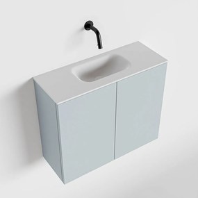 Zaro Polly toiletmeubel 60cm clay met witte wastafel zonder kraangat