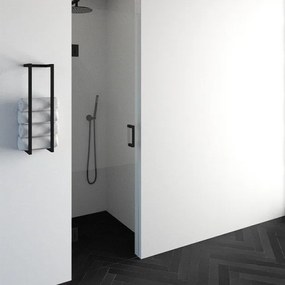 BRAUER Void nisdeur helder glas 60x200 omkeerbaar incl. glascoating mat zwart GS-VON1H60200MZ