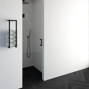 BRAUER Void nisdeur helder glas 60x200 omkeerbaar incl. glascoating mat zwart GS-VON1H60200MZ