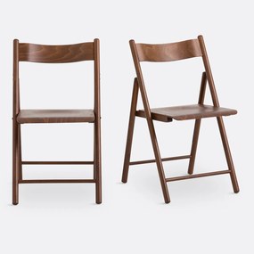 Set van 2 klapstoelen van beukenhout en gefineerd hout, Panni