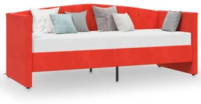 vidaXL Slaapbank met USB fluweel wijnrood 90x200 cm
