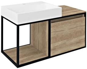 Sapho Skara badmeubel met witte wastafel 100cm eiken licht