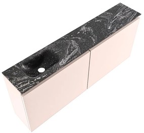 Mondiaz Ture DLux toiletmeubel 120cm rosee met wastafel lava links zonder kraangat