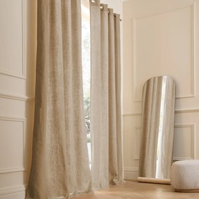 Gordijn in gewassen linnen met voering, met oogjes, Private