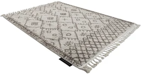 Tapijt BERBER TANGER B5940 crème / bruinrand ,  Barber , marokkaanse shaggy